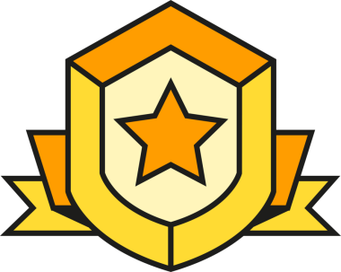 Kurdele Ödüllü Yıldız Kalkanı Simgesi İllüstrasyonu