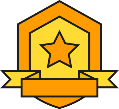 Kurdele Ödüllü Yıldız Kalkanı Simgesi İllüstrasyonu