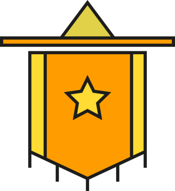 Yıldız Bayrağı Simgesi İllüstrasyon Klibi