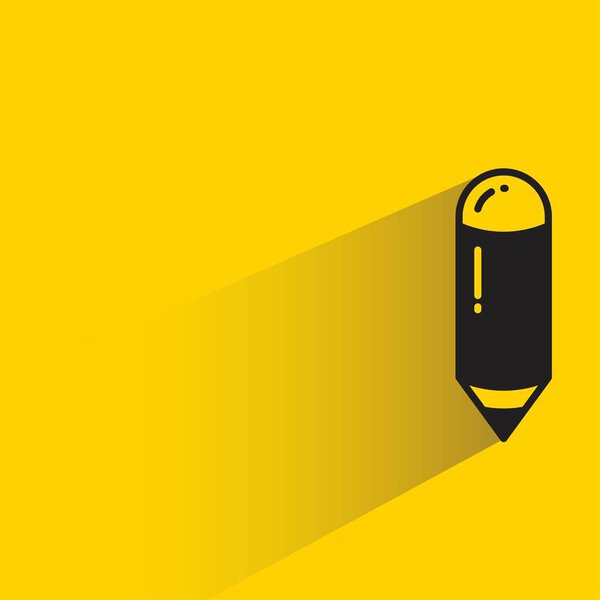 значок карандаша с тенью на желтом фоне