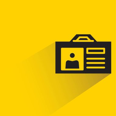 iş ve kimlik kartı simgesi sarı arkaplanda damla gölge ile