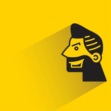 Sarı arka planda gölgesi olan erkek yüz avatarı