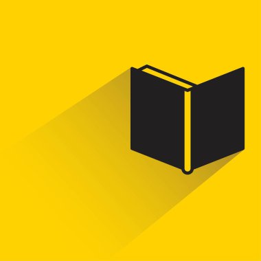 Sarı arkaplanda gölgesi olan kitap simgesi