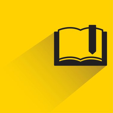 Sarı arkaplanda gölgesi olan kitap simgesi