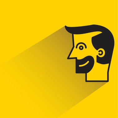 Sarı arka planda gölgesi olan erkek yüz avatarı