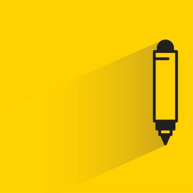 sarı arkaplanda gölgesi olan kalem simgesi