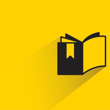 Sarı arkaplanda gölgesi olan kitap simgesi
