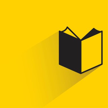 Sarı arkaplanda gölgesi olan kitap simgesi