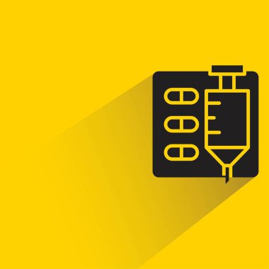 sarı arkaplanda gölgesi olan tıp simgesi