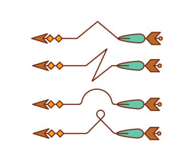boho biçimli ok sembolleri vektör illüstrasyonunu ayarlar