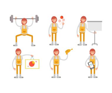 Farklı poziyonlardaki becerikli kadın karakterler