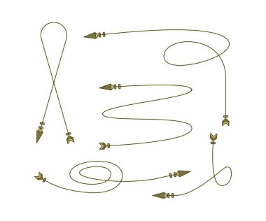 boho biçimli ok sembolleri vektör illüstrasyonunu ayarlar