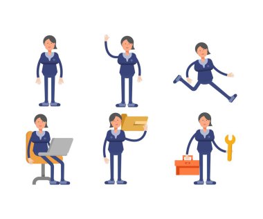 Kadın doktor karakterleri vektör illüstrasyonunu ayarladı