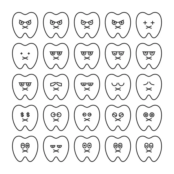 sessiz diş simgeleri vektör illüstrasyonunu ayarlar