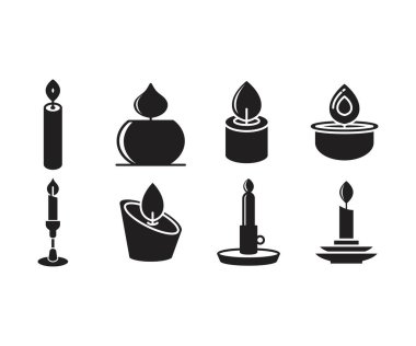 Mum simgeleri vektör illüstrasyonunu ayarla