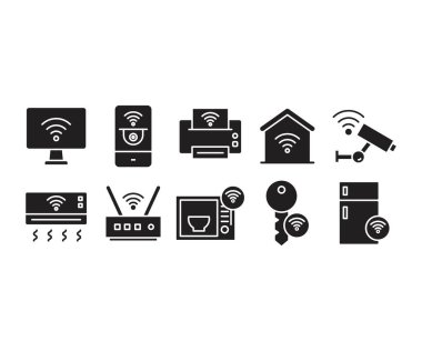 akıllı ev gereçleri ve simgelerin interneti