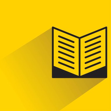 Sarı arkaplanda gölgesi olan kitap simgesi