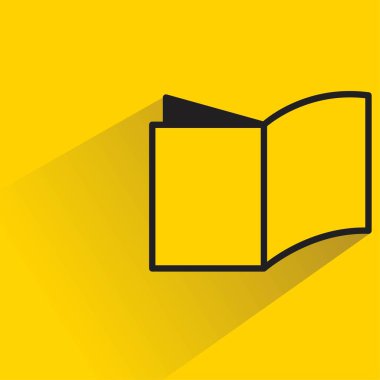 Sarı arkaplanda gölgesi olan kitap simgesi
