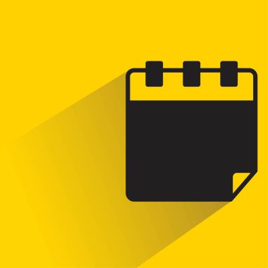 Sarı arkaplanda gölgesi olan takvim simgesi
