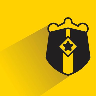 Sarı arkaplanda gölgesi olan kalkan simgesi