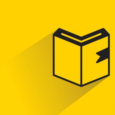 Sarı arkaplanda gölgesi olan kitap simgesi