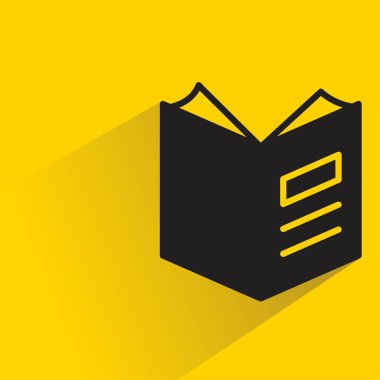 Sarı arkaplanda gölgesi olan kitap simgesi