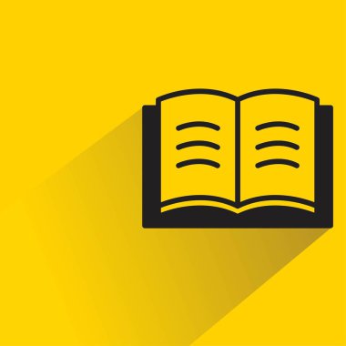 Sarı arkaplanda gölgesi olan kitap simgesi