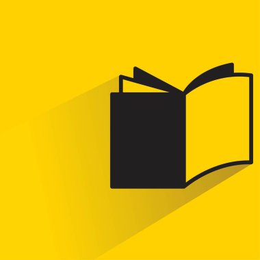 Sarı arkaplanda gölgesi olan kitap simgesi