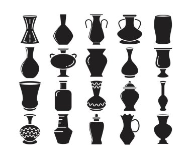 vazo ve sürahi simgeleri resimleme ayarlandı