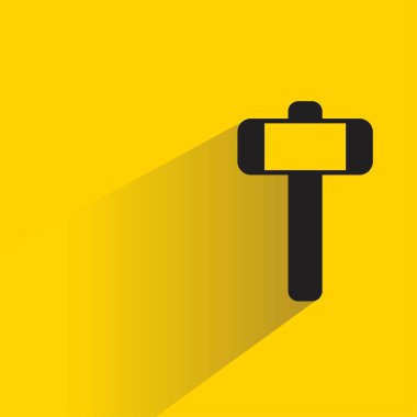 Sarı arkaplanda gölgesi olan balyoz simgesi