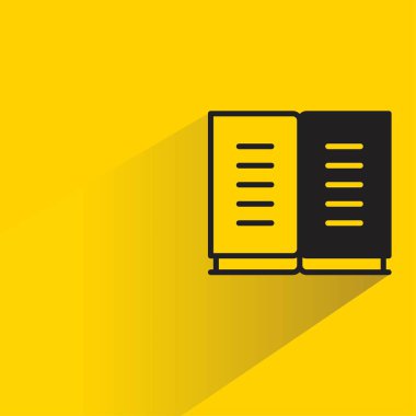 Sarı arkaplanda gölgesi olan kitap simgesi