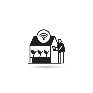 Akıllı çiftlik simge vektör çizim