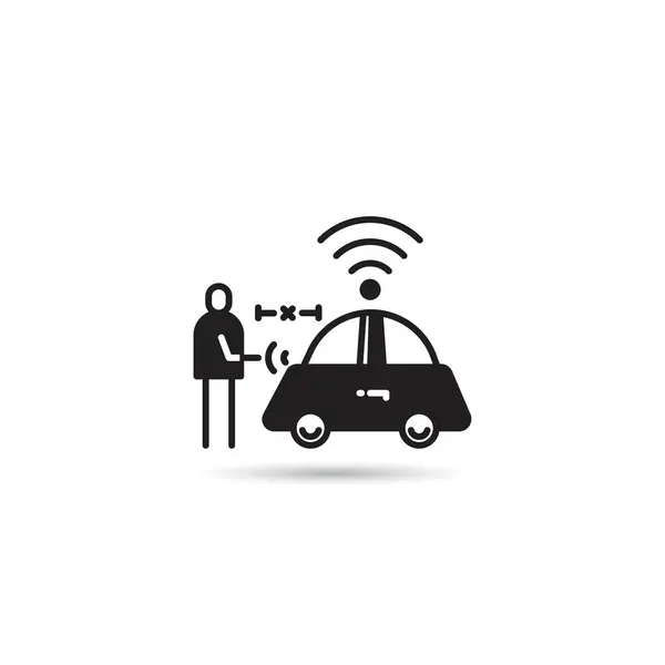 stock vector smart car sensor icon vector illustration