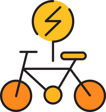 Elektrikli Bisiklet Simgesi İllüstrasyonu