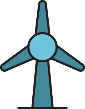 Rüzgar Türbini Simgesi Simgesi