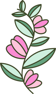 Dekoratif Şubeler ve Yapraklar İllüstrasyonu