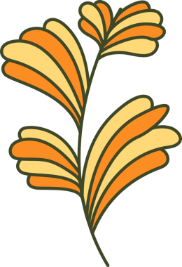 Dekoratif Şubeler ve Yapraklar İllüstrasyonu