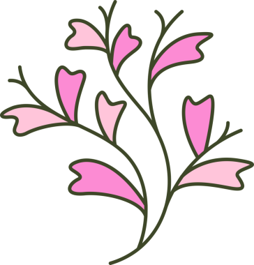 Dekoratif Şubeler ve Yapraklar İllüstrasyonu