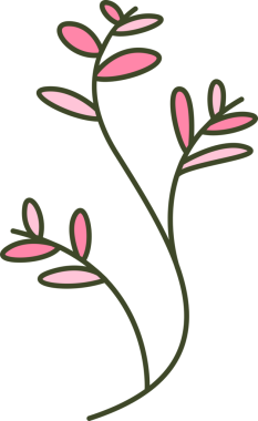 Dekoratif Şubeler ve Yapraklar İllüstrasyonu