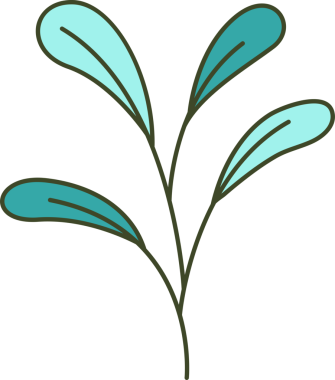 Dekoratif Şubeler ve Yapraklar İllüstrasyonu