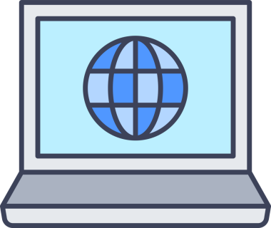 Laptop ve Globe Simgesi