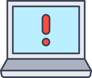 Dizüstü bilgisayar ve Hata Simgesi
