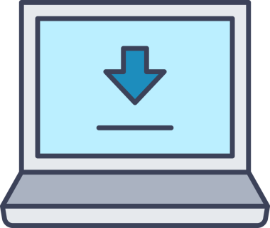 Laptop ve İndirme Simgesi