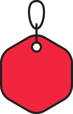 Kırmızı Hediye Etiketi İllüstrasyonu