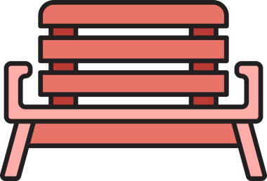 Park Bench Simgesi İllüstrasyonu