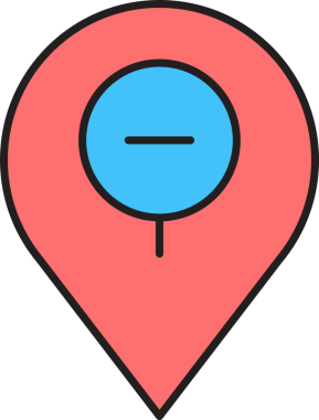 Pin Haritası ve Uzaklaştırma Simgesi