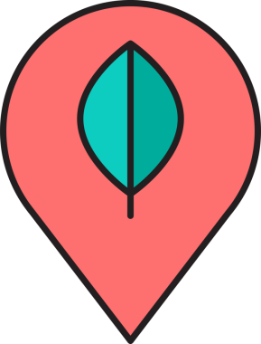 Harita Pin ve Yaprak Simgesi