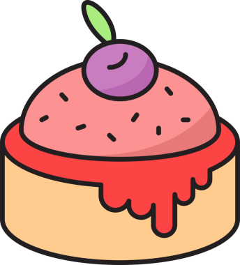 pasta ve fırın ikonu illüstrasyonu