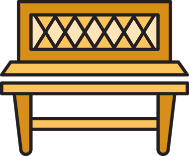 Park Bench Simgesi İllüstrasyonu