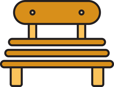 Park Bench Simgesi İllüstrasyonu